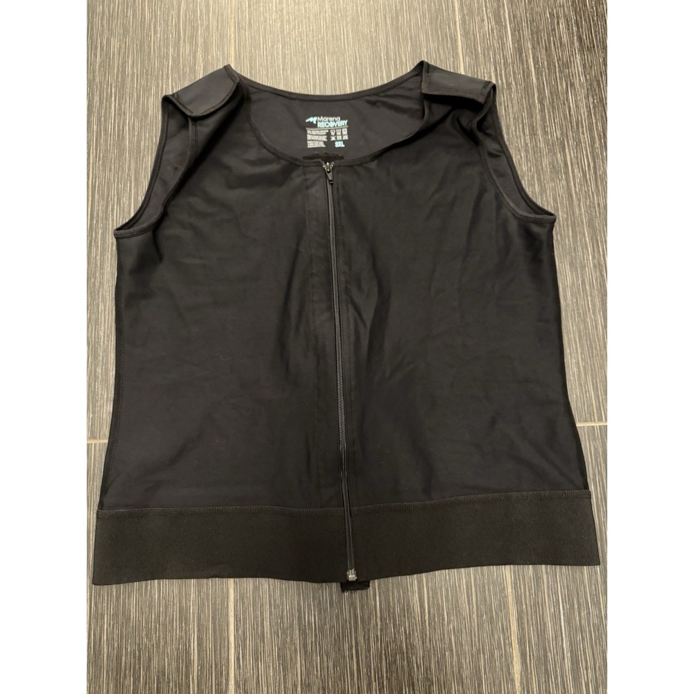 Marena Recovery Compression Vest Sz 3XL Black Zipper Adjustable Shoulder Surgery